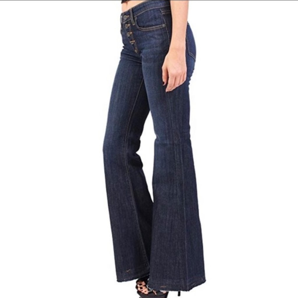 Brand New Carmar Jordan Denim Flare Raw Hem Jeans